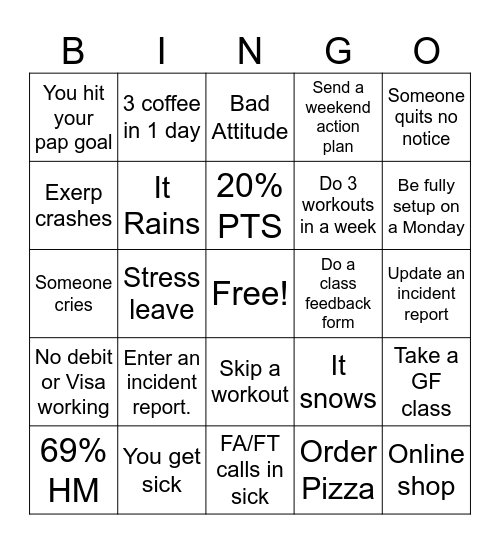 January Bingo Card