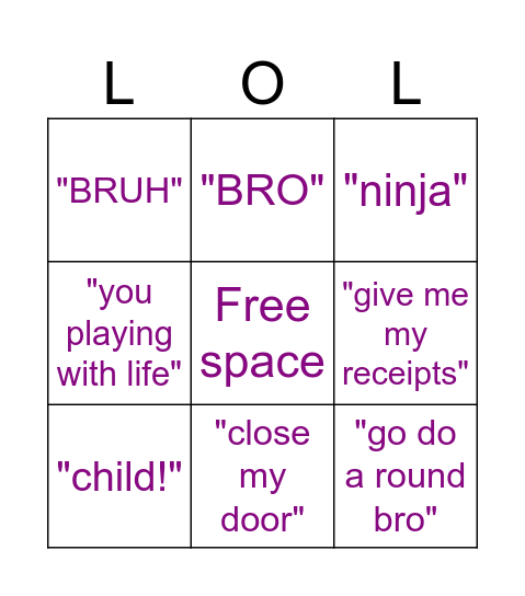 TADITA BINGO! Bingo Card