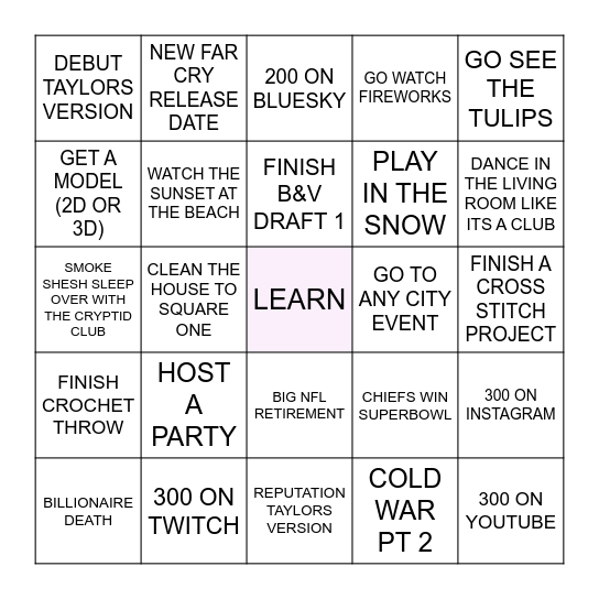 2024 BINGO CARD Bingo Card
