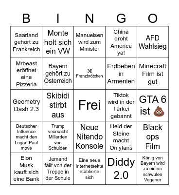 2025 Bingo Card