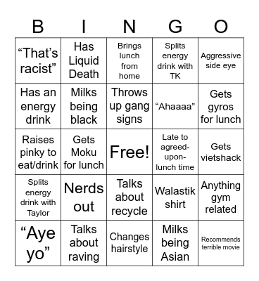 Jerell Jingo Bingo Card