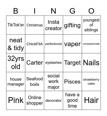 Patricia BINGO! Bingo Card