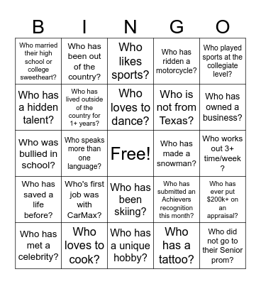 Senior Buyer Bingo Card