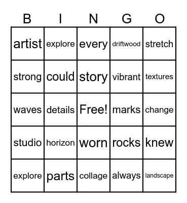 HORIZONS Bingo Card