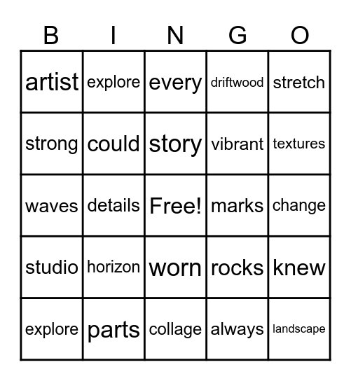 HORIZONS Bingo Card