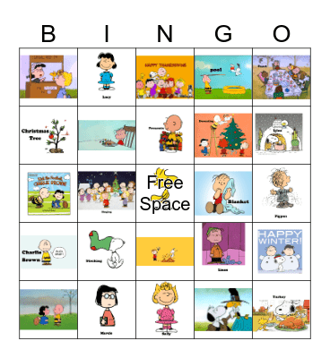 Charlie Brown Bingo Card