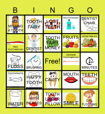 DENTAL HEALTH BINGO Card