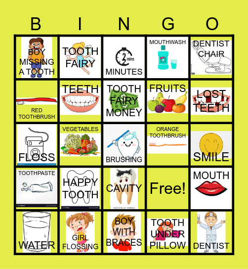 DENTAL HEALTH BINGO Card
