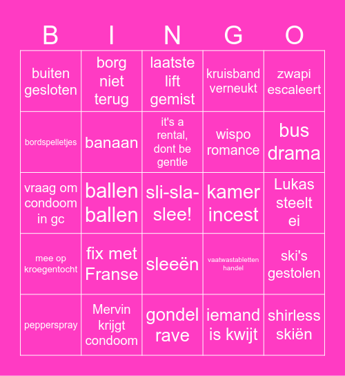 sli-sla-slee wispo Bingo Card