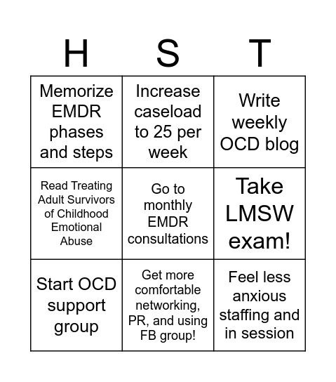 Heart Stone Goals Bingo Card