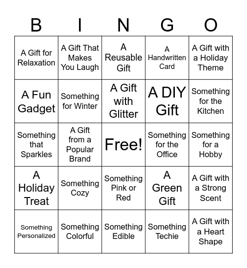 Secret Santa AEM Bingo Card