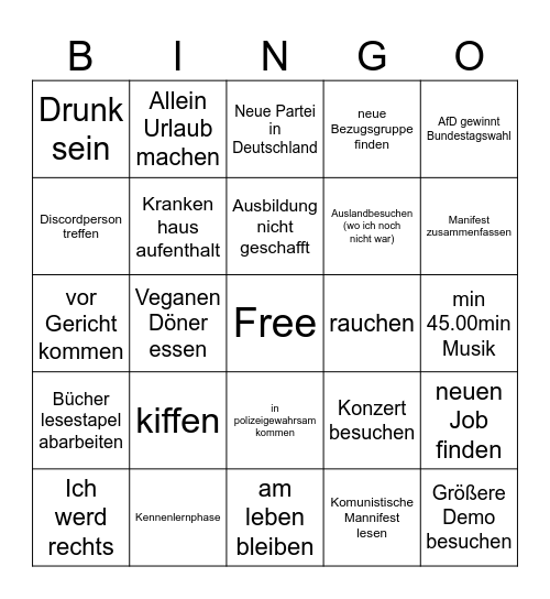 2025 bingo Card