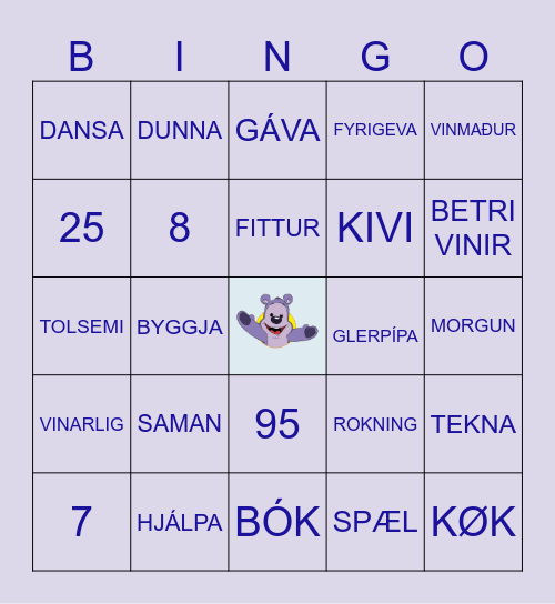 100 DAGA VEITSLA: VINAR-BINGO Card