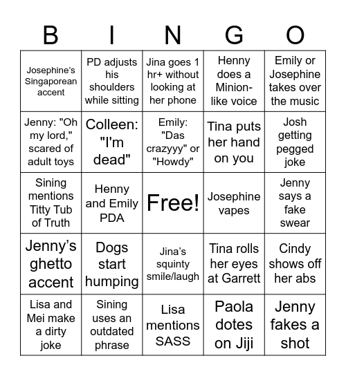 Ereka Bingo Card