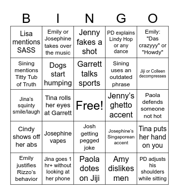 Henny Bingo Card