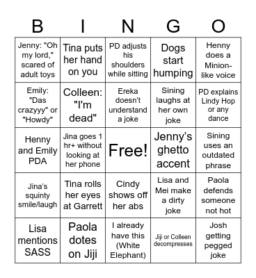 Jo Bingo Card