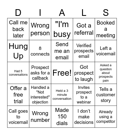 Blitz Day Bingo Card