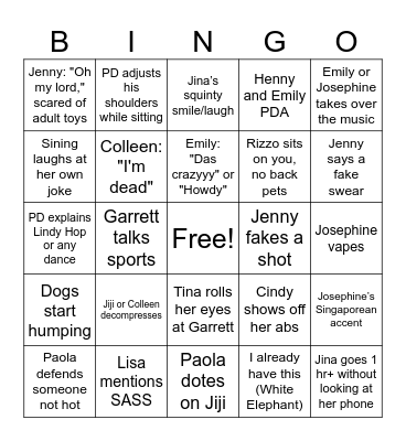 Mei Bingo Card