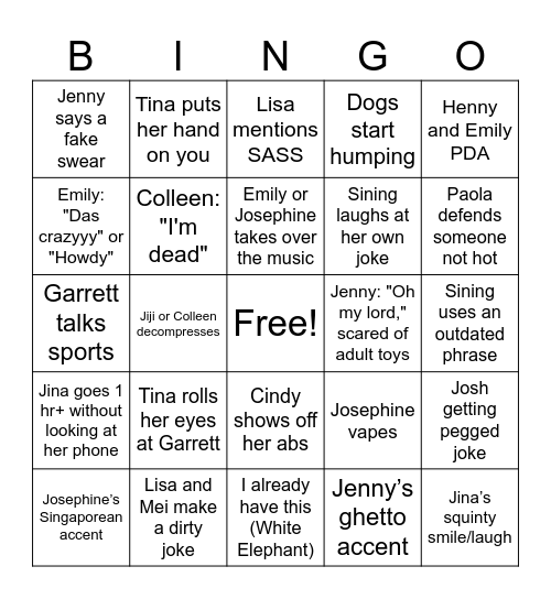 PD Bingo Card