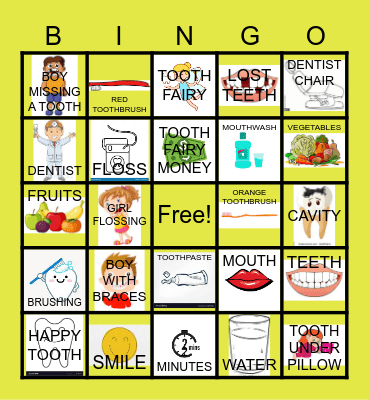 DENTAL HEALTH BINGO Card