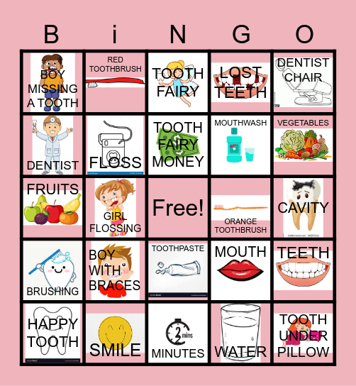 DENTAL HEALTH BINGO Card