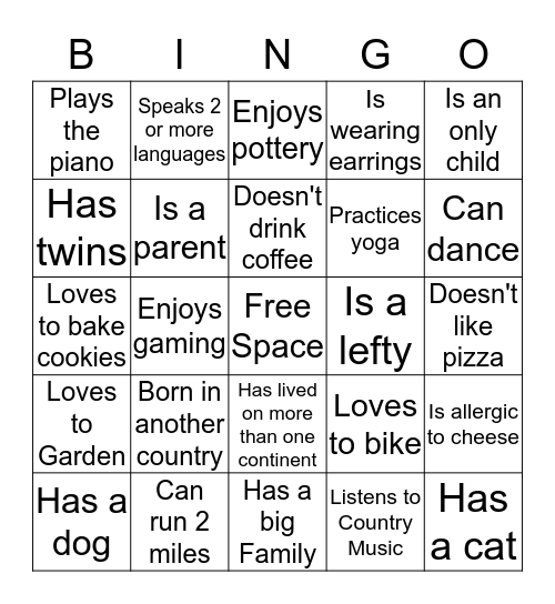 L&L Bingo Card