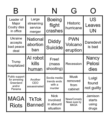 2025 Bingo Card