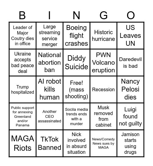 2025 Bingo Card