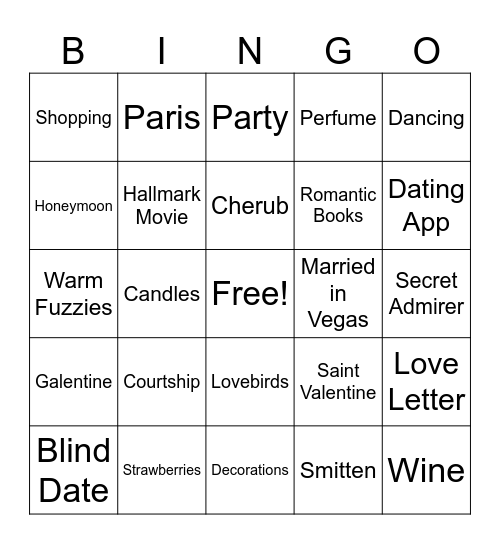 VDay Bingo Card