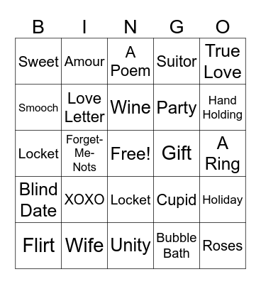 VDAY Bingo 3 Bingo Card