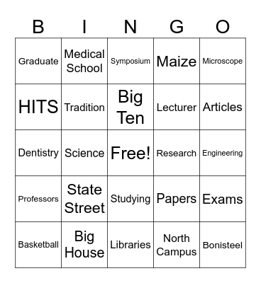 BME Bingo Card