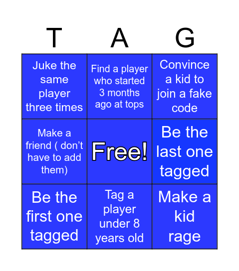 Gorilla tag bingo one lobby Bingo Card