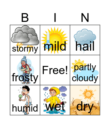 Extreme Weather Bingo Card