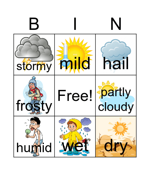 Extreme Weather Bingo Card
