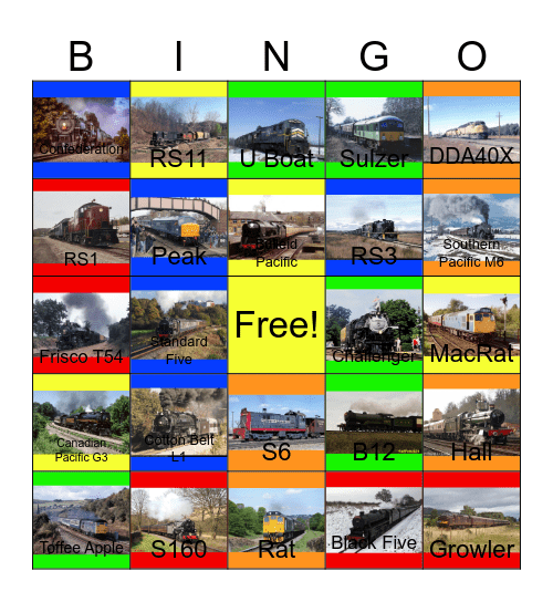 Railway Lines I would like to volunteer one day Bingo Card
