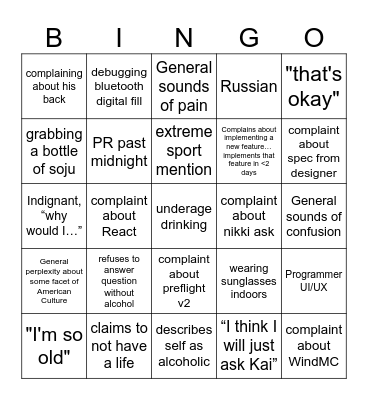 Aleks Bingo Card