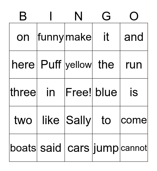 Landon's Bingo Card