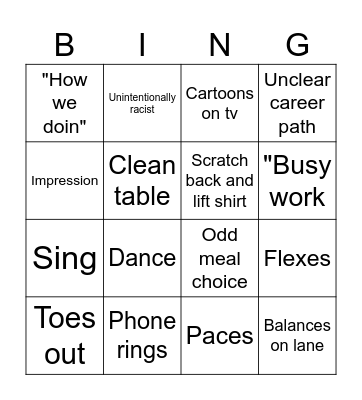 Stephen Bingo Card