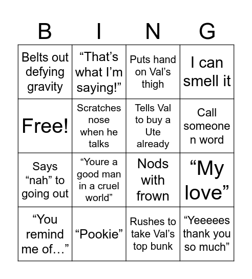 Meek bingo Card