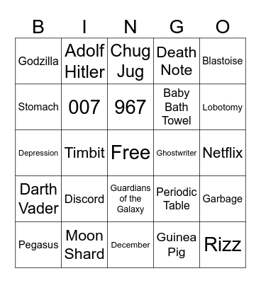 Infinite Craft Bingo Card