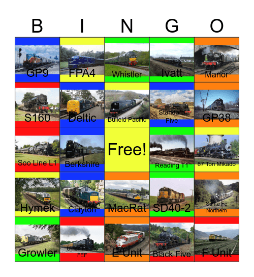 Railway Lines that I would like to come to work one day Bingo Card