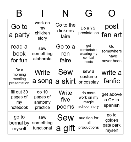 New Years Bingo 2025-26 Bingo Card