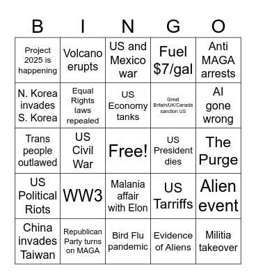 2025 Bingo Card
