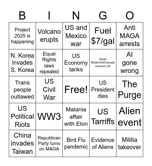 2025 Bingo Card