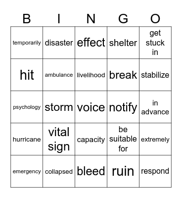 Unit 3 Bingo Card