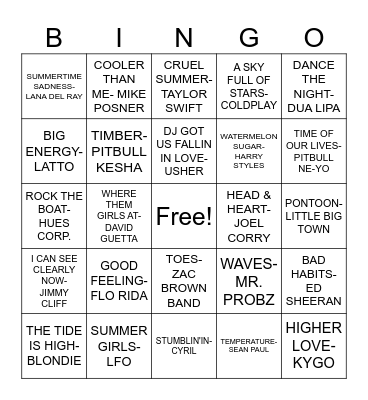 THE SUMMER COUNTDOWN Bingo Card