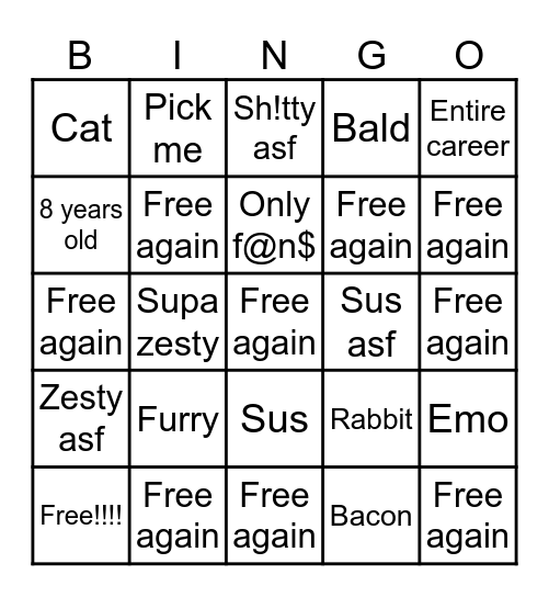 R63 bingo Card
