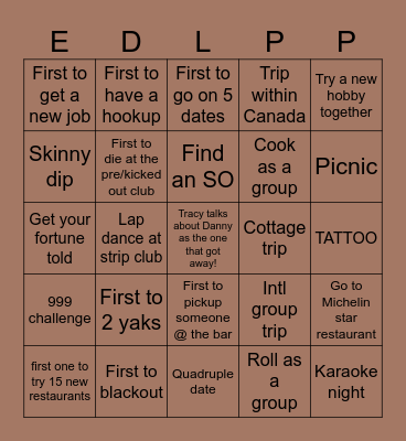 DEGEN 2025 - Q1/2 Bingo Card