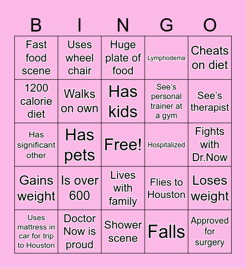 My 600 Pound Life Bingo Card