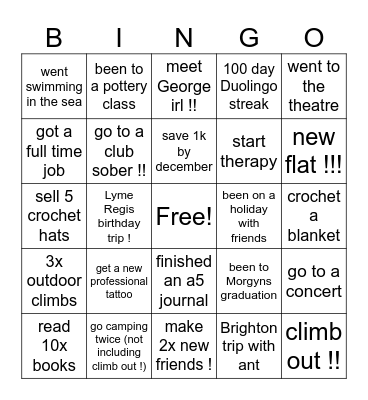 2025 Bingo Card